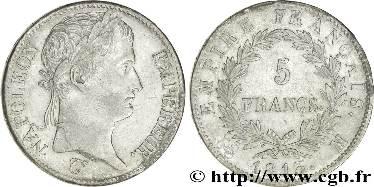 5 francs Napoléon Empereur, Empire français 1813 Toulouse F.307/68 XF45 