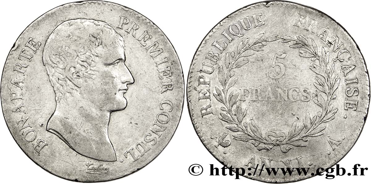 5 francs Bonaparte Premier Consul 1803 Paris F.301/1 TB38 