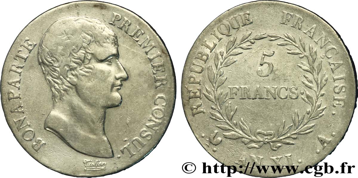 5 francs Bonaparte Premier Consul 1803 Paris F.301/1 TB25 