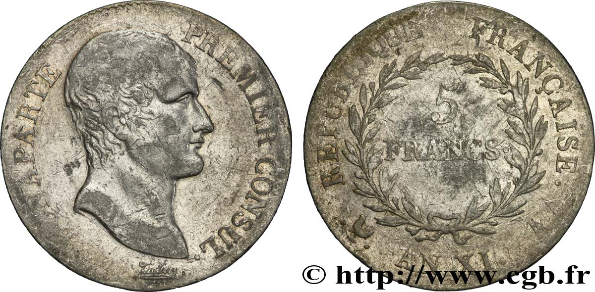 5 francs Bonaparte Premier Consul 1803 Paris F.301/1 TB18 