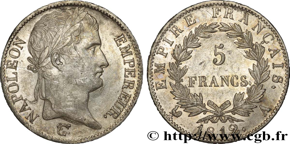 5 francs Napoléon Empereur, Empire français 1812 Paris F.307/41 SS48 