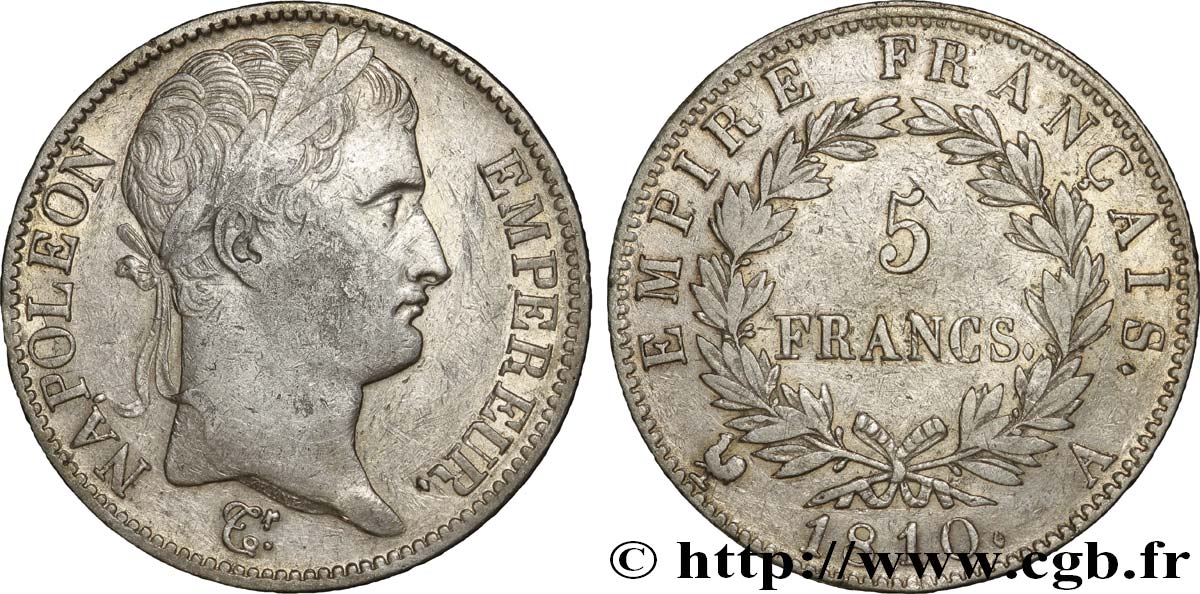 5 francs Napoléon Empereur, Empire français 1812 Paris F.307/41 XF48 