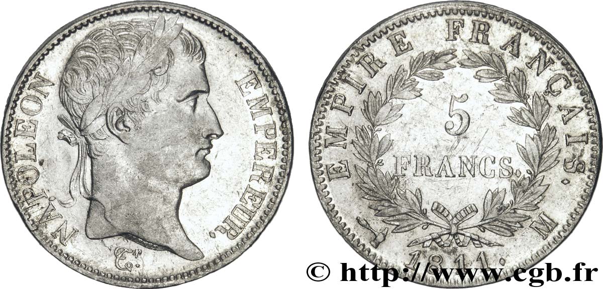 5 francs Napoléon Empereur, Empire français 1811 Toulouse F.307/35 TTB48 