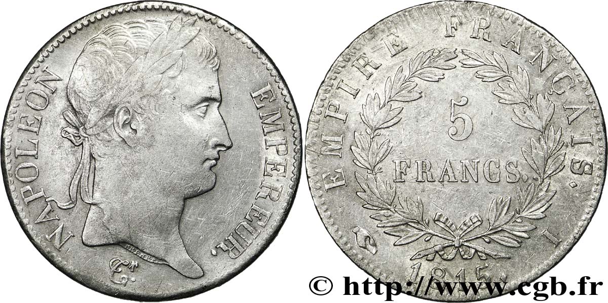 5 francs Napoléon Empereur, Cent-Jours 1815 Limoges F.307A/4 MBC42 