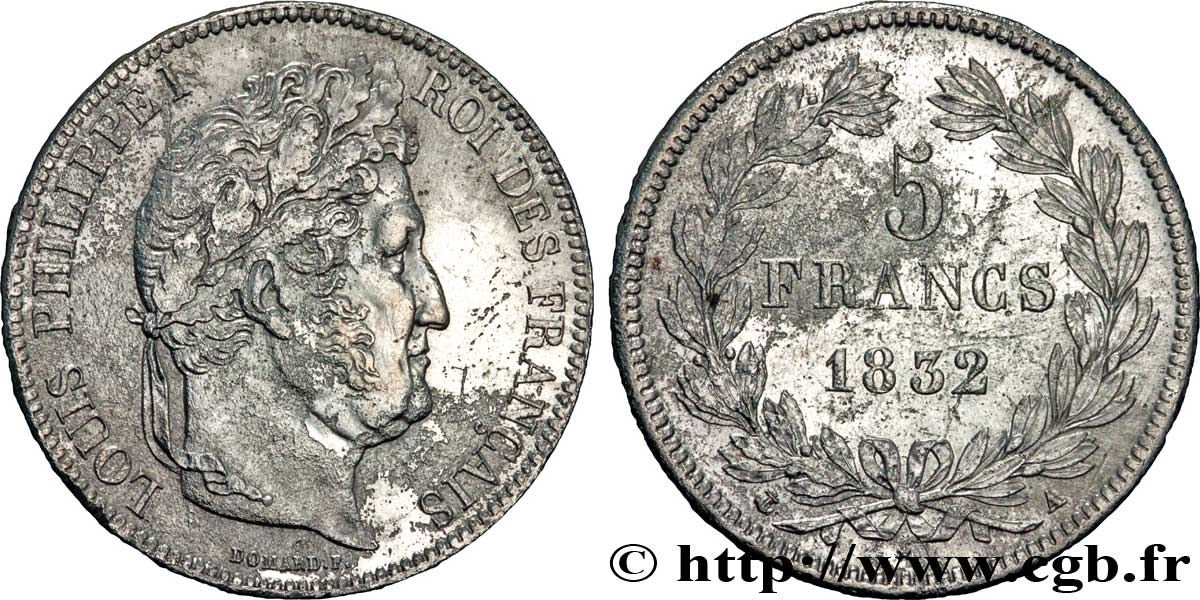 5 francs IIe type Domard 1832 Paris F.324/1 TTB48 
