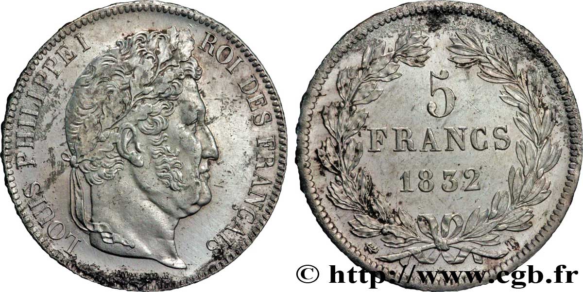 5 francs IIe type Domard 1832 Nantes F.324/12 SUP 