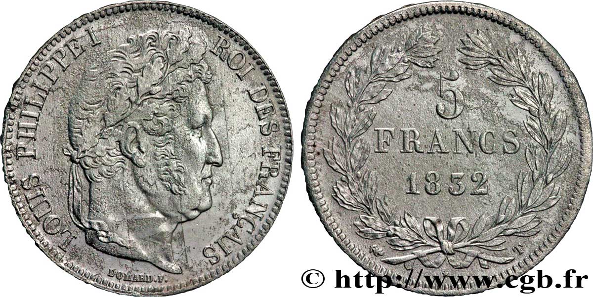 5 francs IIe type Domard 1832 Nantes F.324/12 XF 