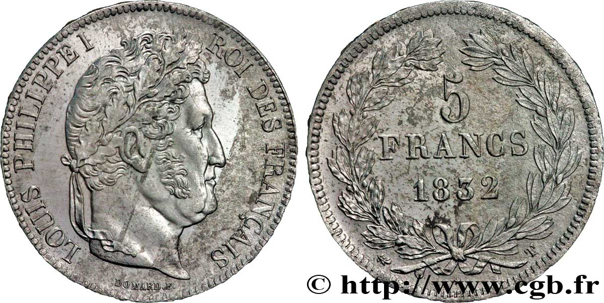 5 francs IIe type Domard 1832 Nantes F.324/12 fVZ 