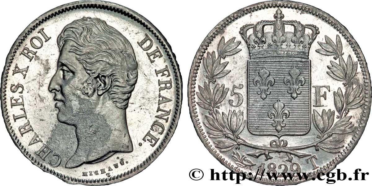 5 francs Charles X, 2e type 1829 Nantes F.311/38 MBC52 