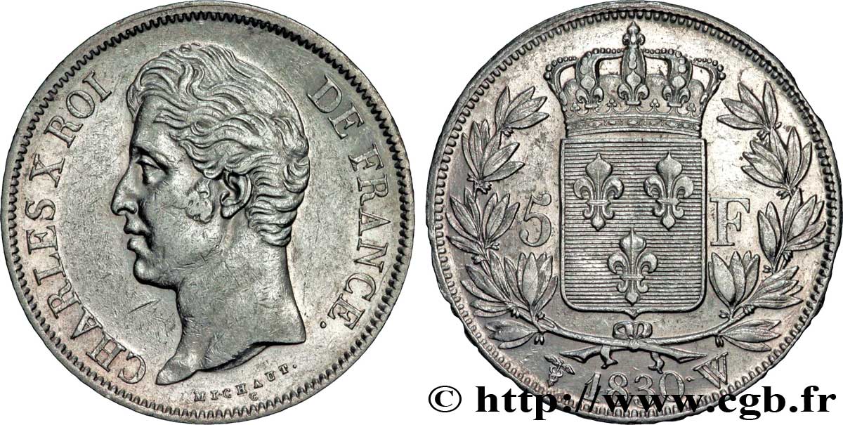 5 francs Charles X, 2e type 1830 Lille F.311/52 BB50 