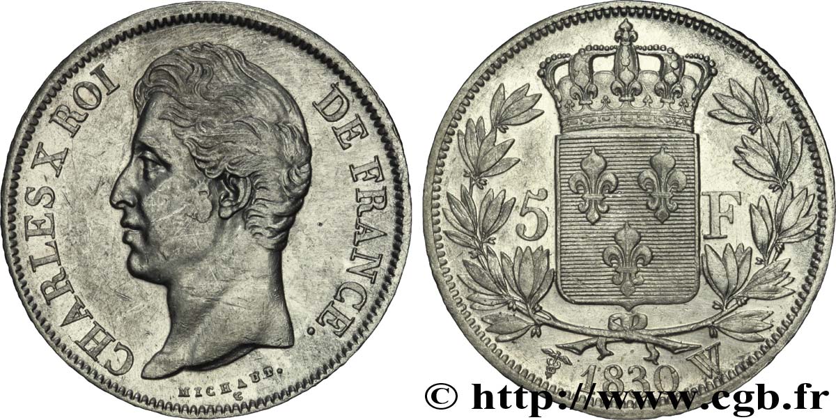 5 francs Charles X, 2e type 1830 Lille F.311/52 TTB45 