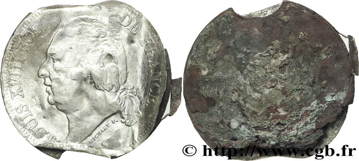 Faux de 5 francs Louis XVIII, tête nue n.d. - F.309/ var. TTB40 