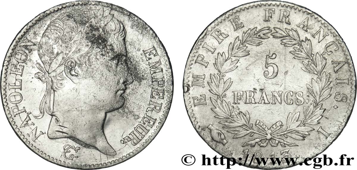 5 francs Napoléon Empereur, Empire français 1813 Limoges F.307/64 XF48 