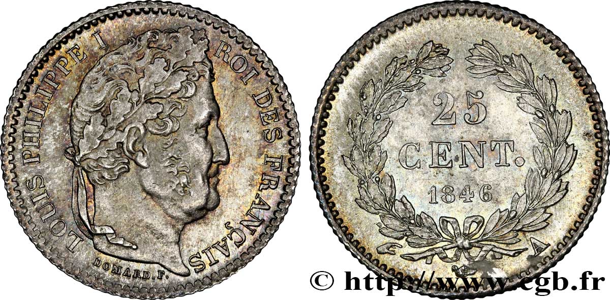 25 centimes Louis-Philippe 1846 Paris F.167/5 SPL62 