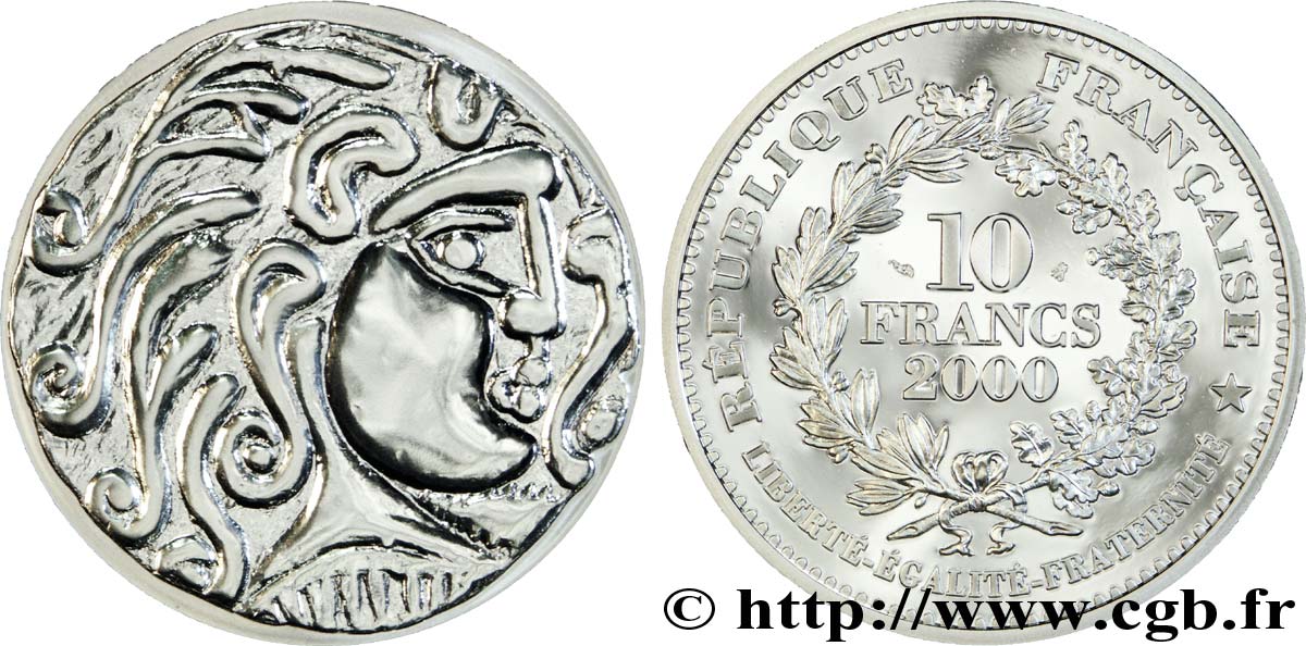 Belle Epreuve 10 Francs - Statère des Parisii - 100 avant J-C 2000  F.1327 1 MS70 