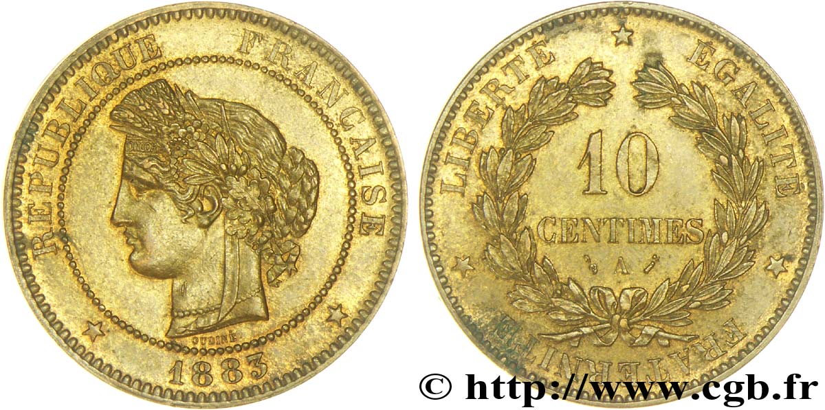 10 centimes Cérès 1883 Paris F.135/27 SUP60 