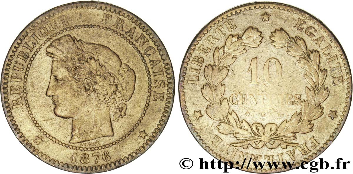 10 centimes Cérès 1876 Bordeaux F.135/17 MB30 