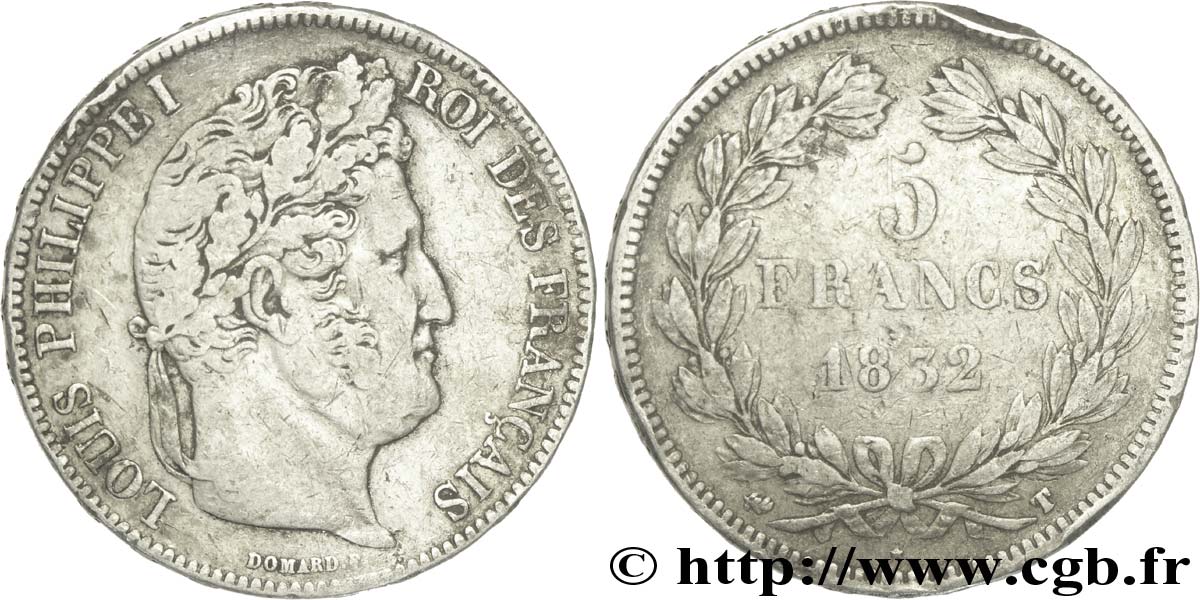 5 francs IIe type Domard 1832 Nantes F.324/12 S35 