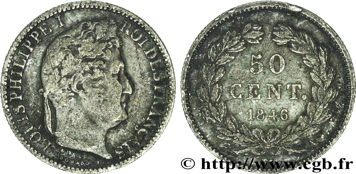 50 centimes Louis-Philippe 1846 Paris F.183/7 VF20 