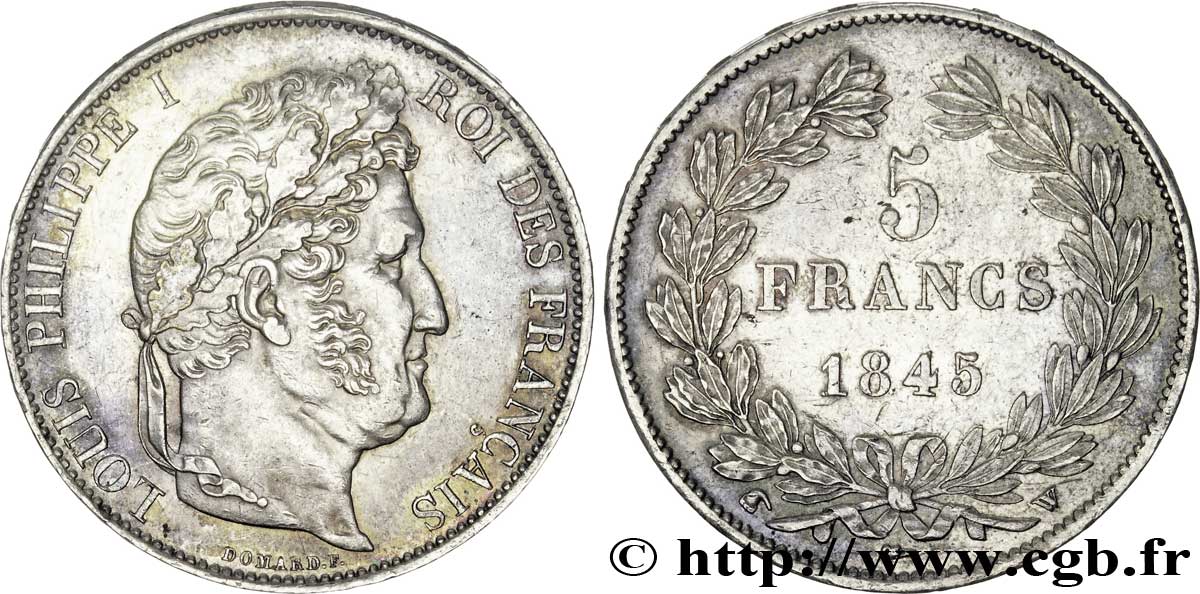 5 francs IIIe type Domard 1845 Lille F.325/9 SS53 