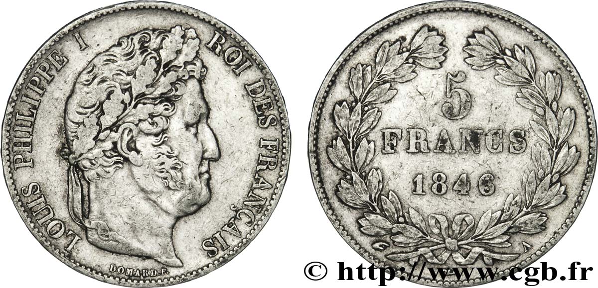 5 francs IIIe type Domard 1846 Paris F.325/10 MBC40 