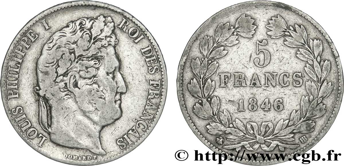 5 francs IIIe type Domard 1846 Strasbourg F.325/11 TB25 