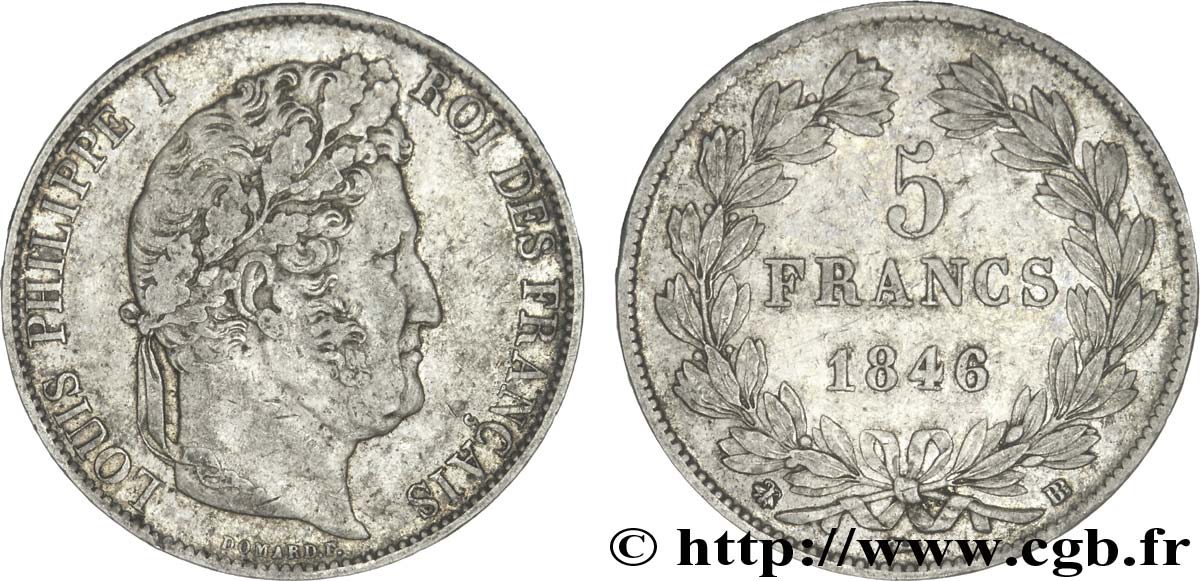 5 francs IIIe type Domard 1846 Strasbourg F.325/11 MBC40 