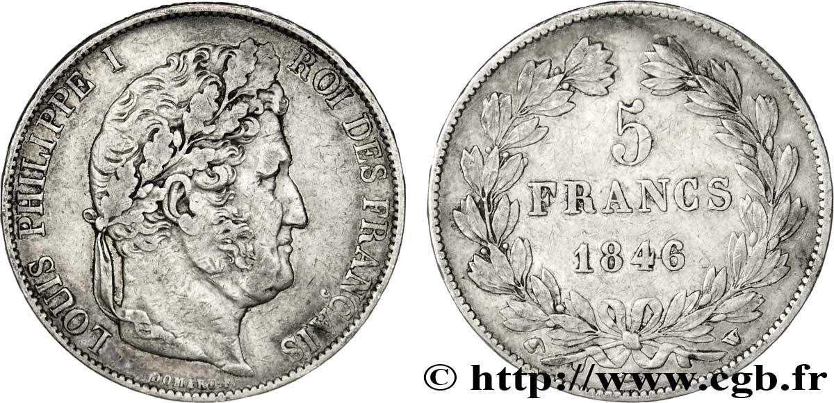 5 francs IIIe type Domard 1846 Lille F.325/13 MBC45 