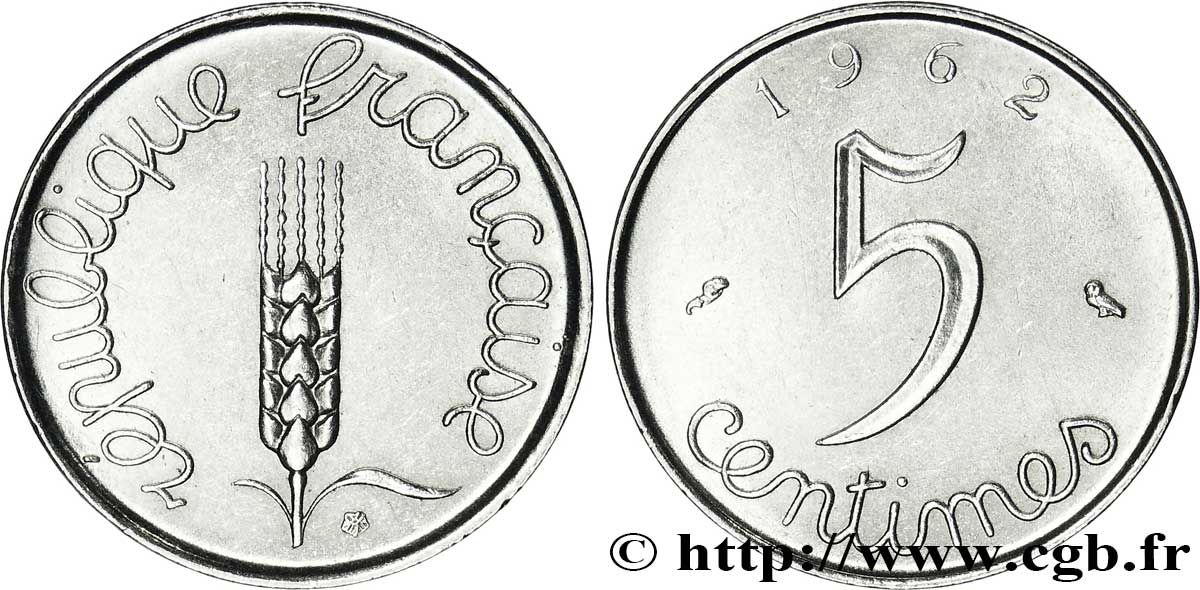 5 centimes Épi 1962  F.124/4 SUP60 