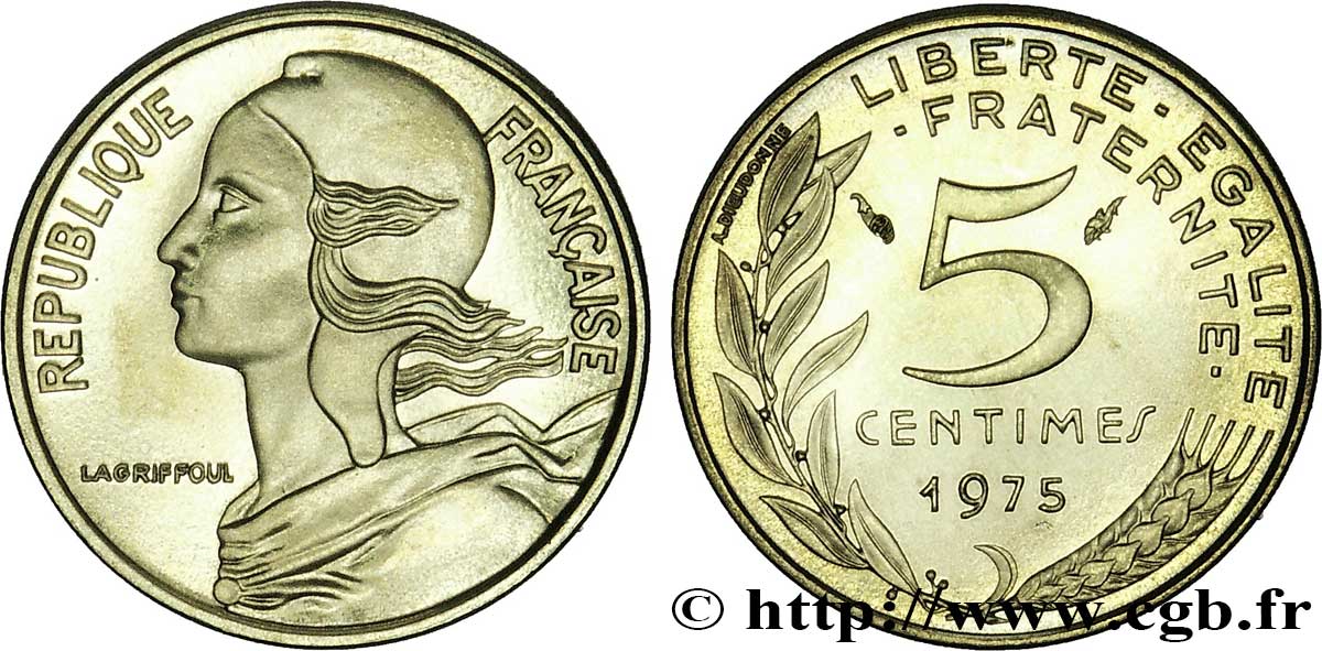 5 centimes Marianne 1975 Pessac F.125/11 FDC66 