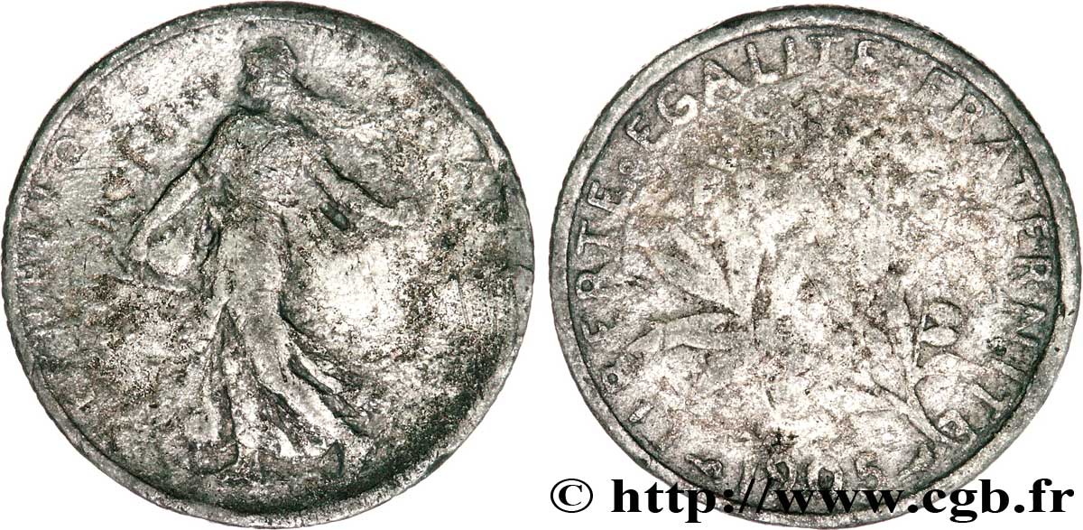 Faux de 1 franc Semeuse 1905  F.217/10 var. BC25 