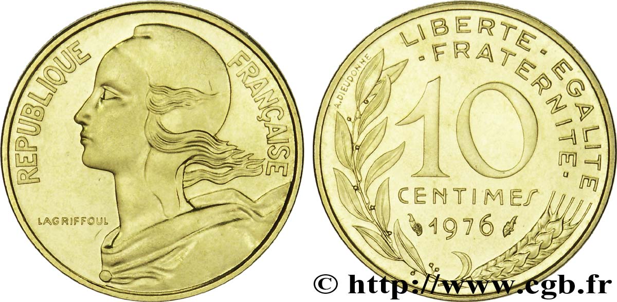 10 centimes Marianne 1976 Pessac F.144/16 MS64 