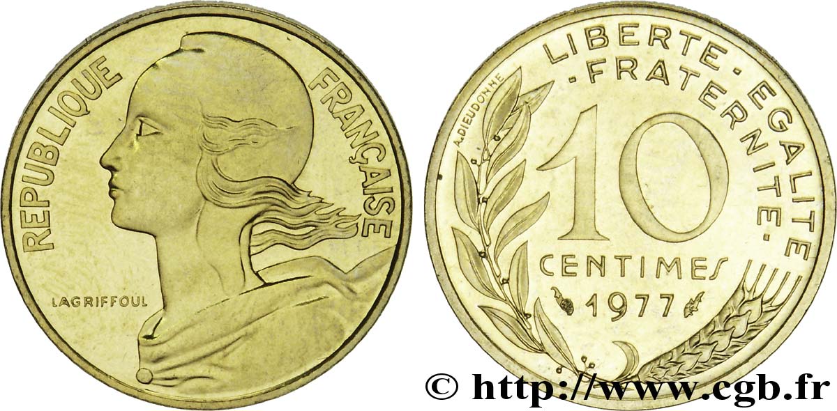 10 centimes Marianne 1977 Pessac F.144/17 MS63 