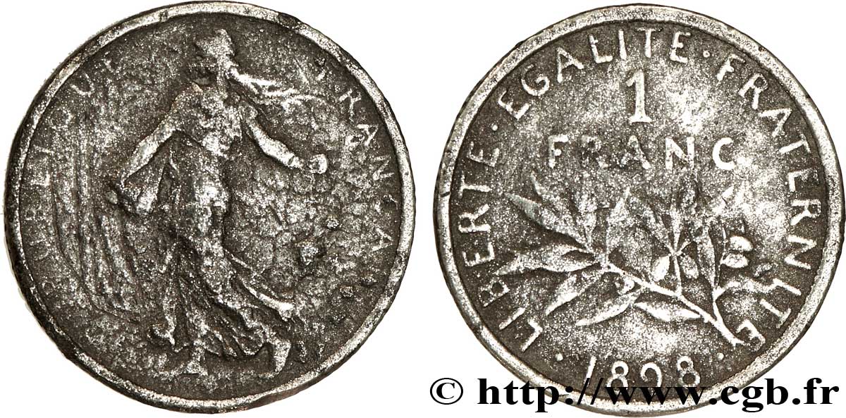 Faux de 1 franc Semeuse 1898  F.217/1 var. BC35 