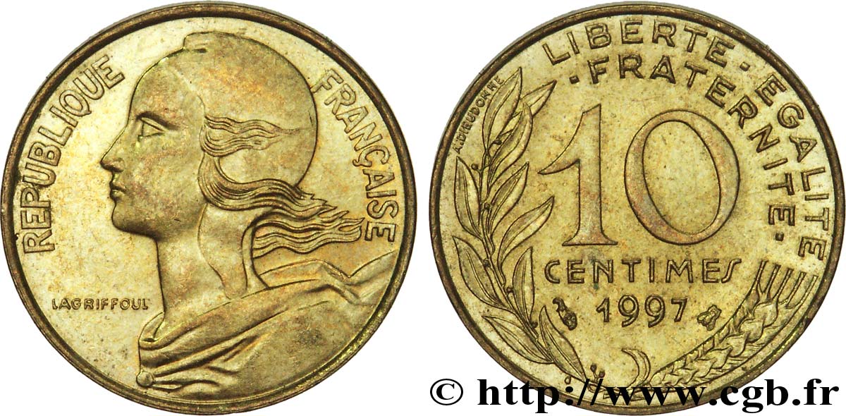 10 centimes Marianne 1997 Pessac F.144/41 AU52 