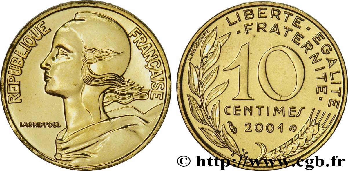 10 centimes Marianne 2001 Pessac F.144/45 MS 