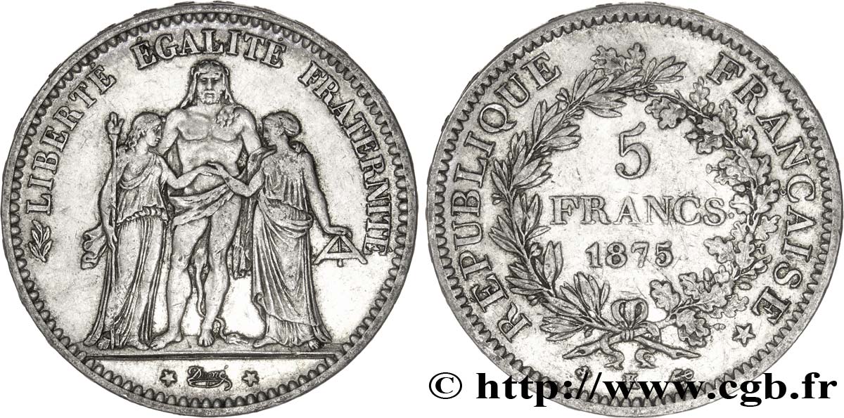 5 francs Hercule 1875 Bordeaux F.334/16 TTB48 