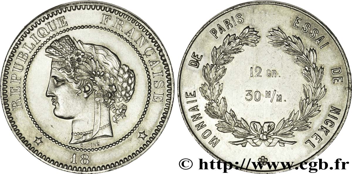 Concours de 5 francs d&nbsp;Oudiné - Essai 1933 Paris VG.5352  SUP60 