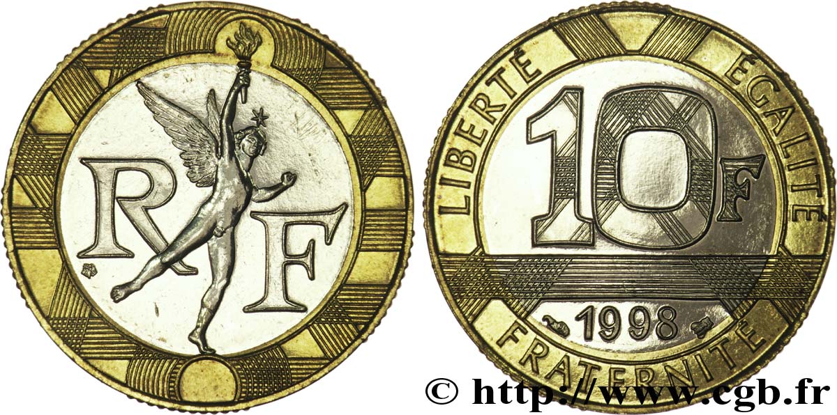 10 Francs Génie De La Bastille, BU  Brillant Universel  1994 Pessac F 375 11 Fdc,fmd 581873,a