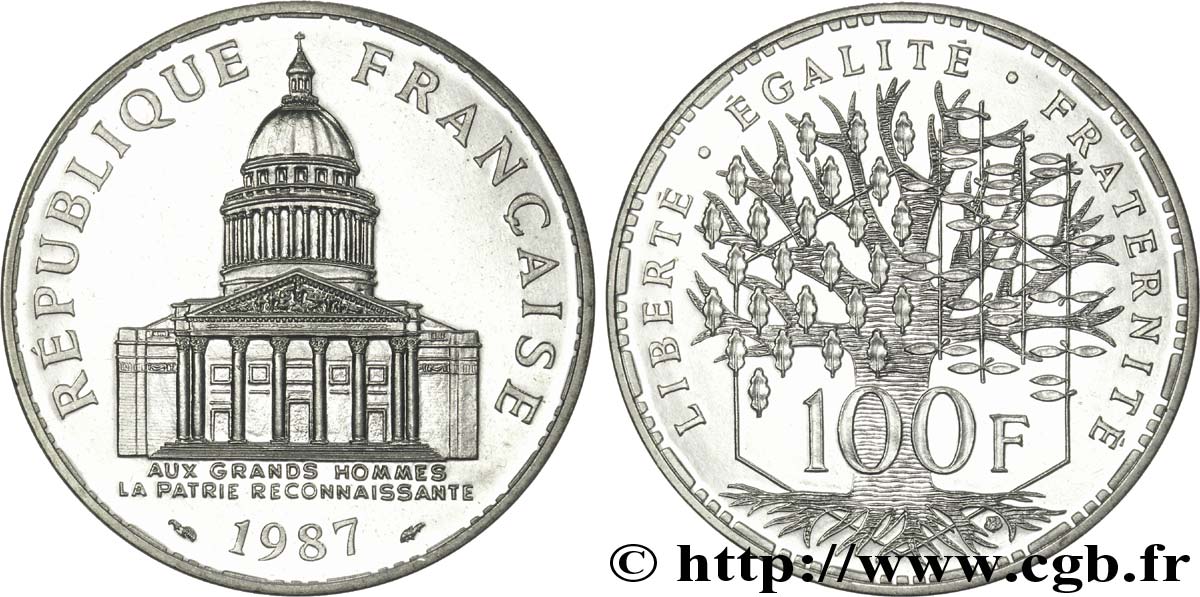 100 francs Panthéon 1987  F.451/7 MS65 