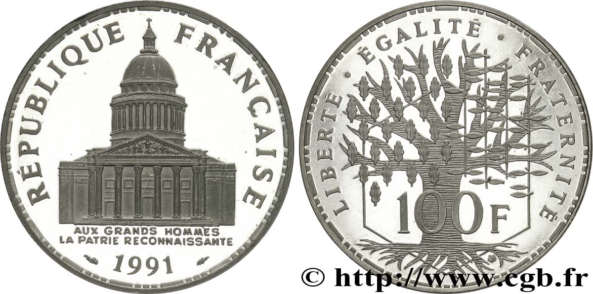 100 francs Panthéon, Belle Épreuve 1991  F.451/12 SC63 