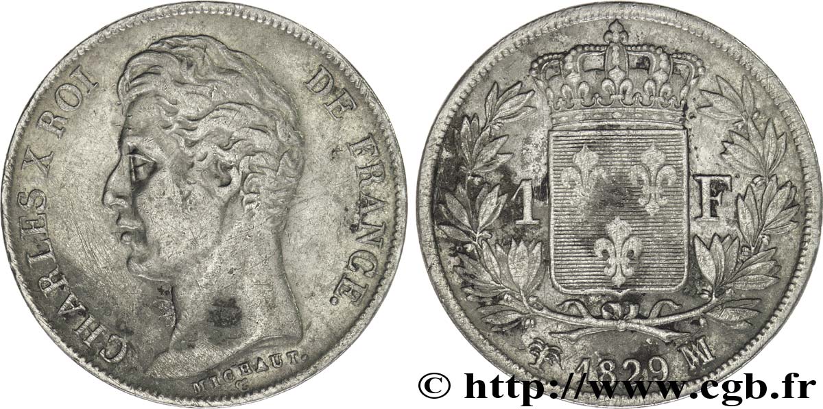 1 franc Charles X 1829 Marseille F.207A/22 TB25 