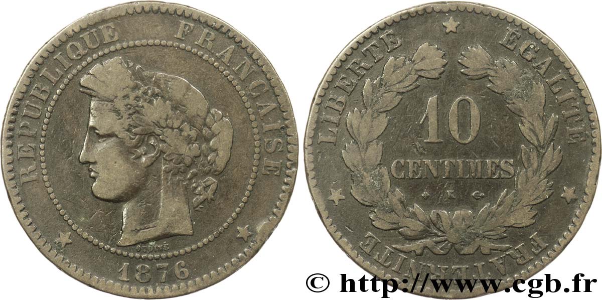 10 centimes Cérès 1876 Bordeaux F.135/17 RC13 