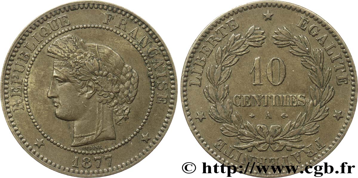 10 centimes Cérès 1877 Paris F.135/18 SS48 