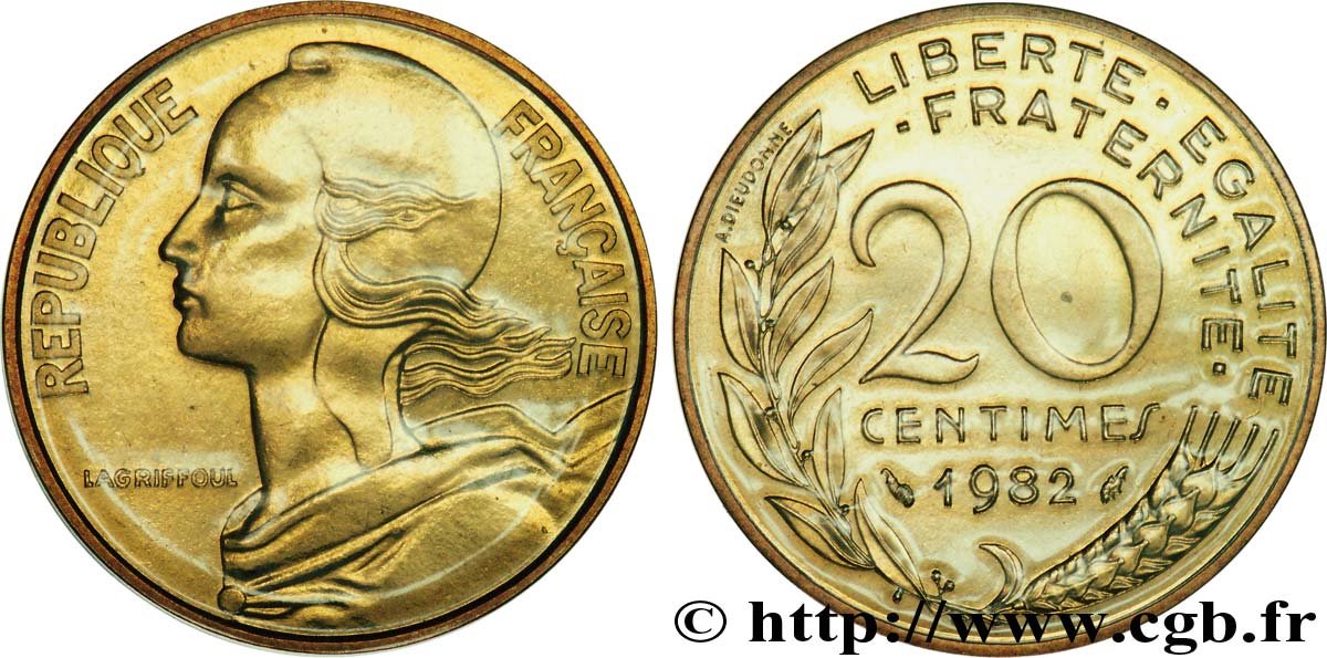 20 centimes Marianne 1982 Pessac F.156/22 ST68 