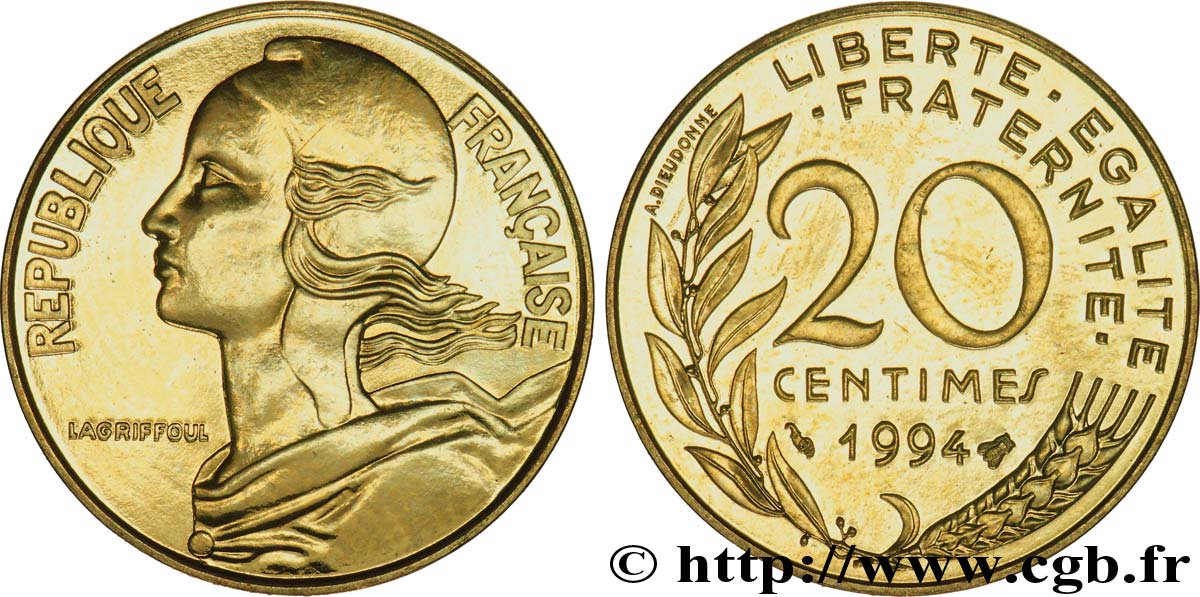 20 centimes Marianne 1994 Pessac F.156/38 VZ60 