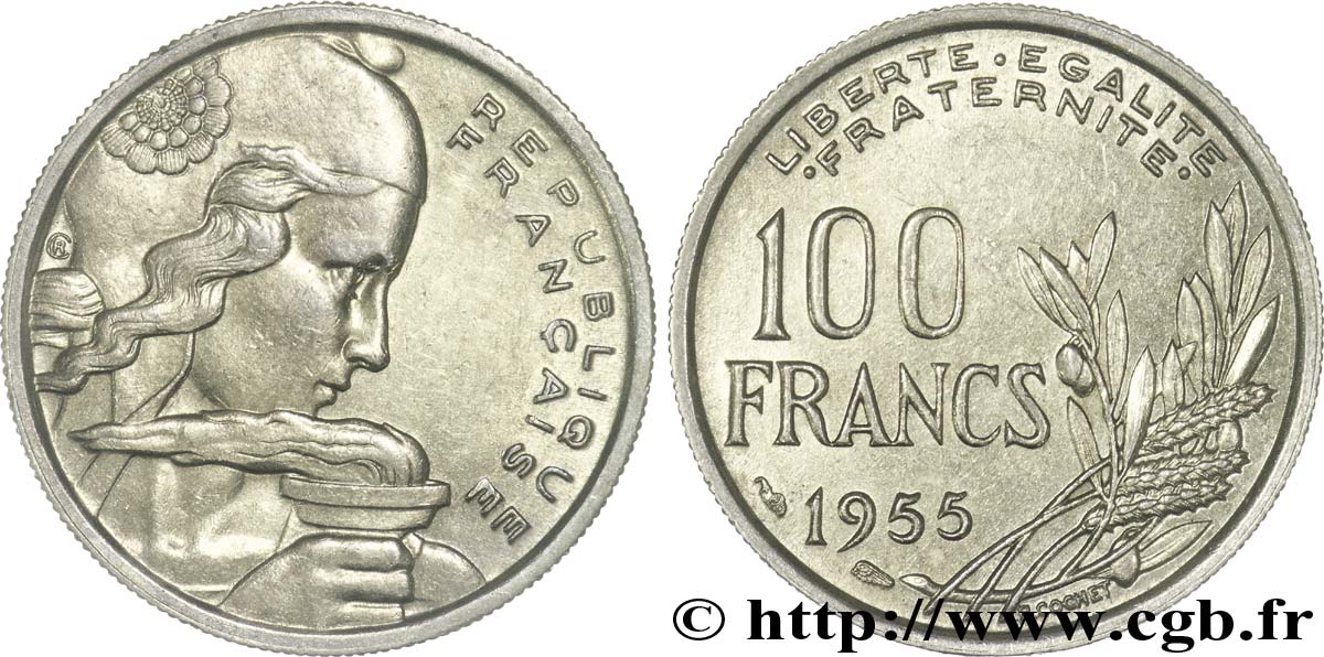 100 francs Cochet 1955  F.450/4 AU58 