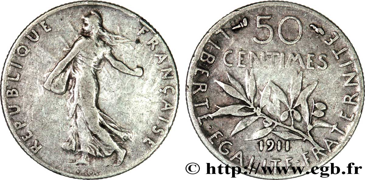 50 centimes Semeuse 1911  F.190/18 S30 