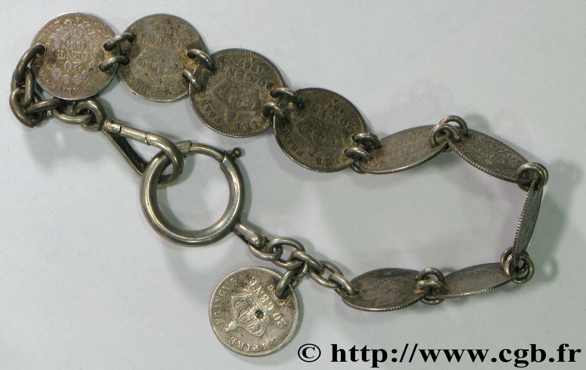 Bracelet composé de 10 pièces de 20 centimes n.d. -  TB 