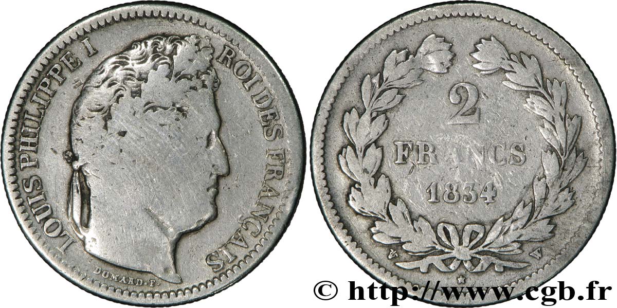2 francs Louis-Philippe 1834 Lille F.260/41 SGE8 